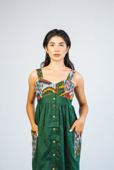 Ikat Maxi Dress with Pockets – Multicolor