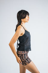 Top de tirantes negro liso