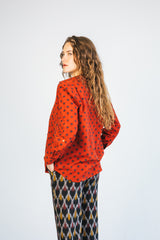 Ajrakh Women's Full Sleeve Shirt - Red