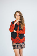 Ajrakh Women's Full Sleeve Shirt - Red