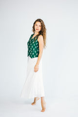 Ikat Vest Top – Green